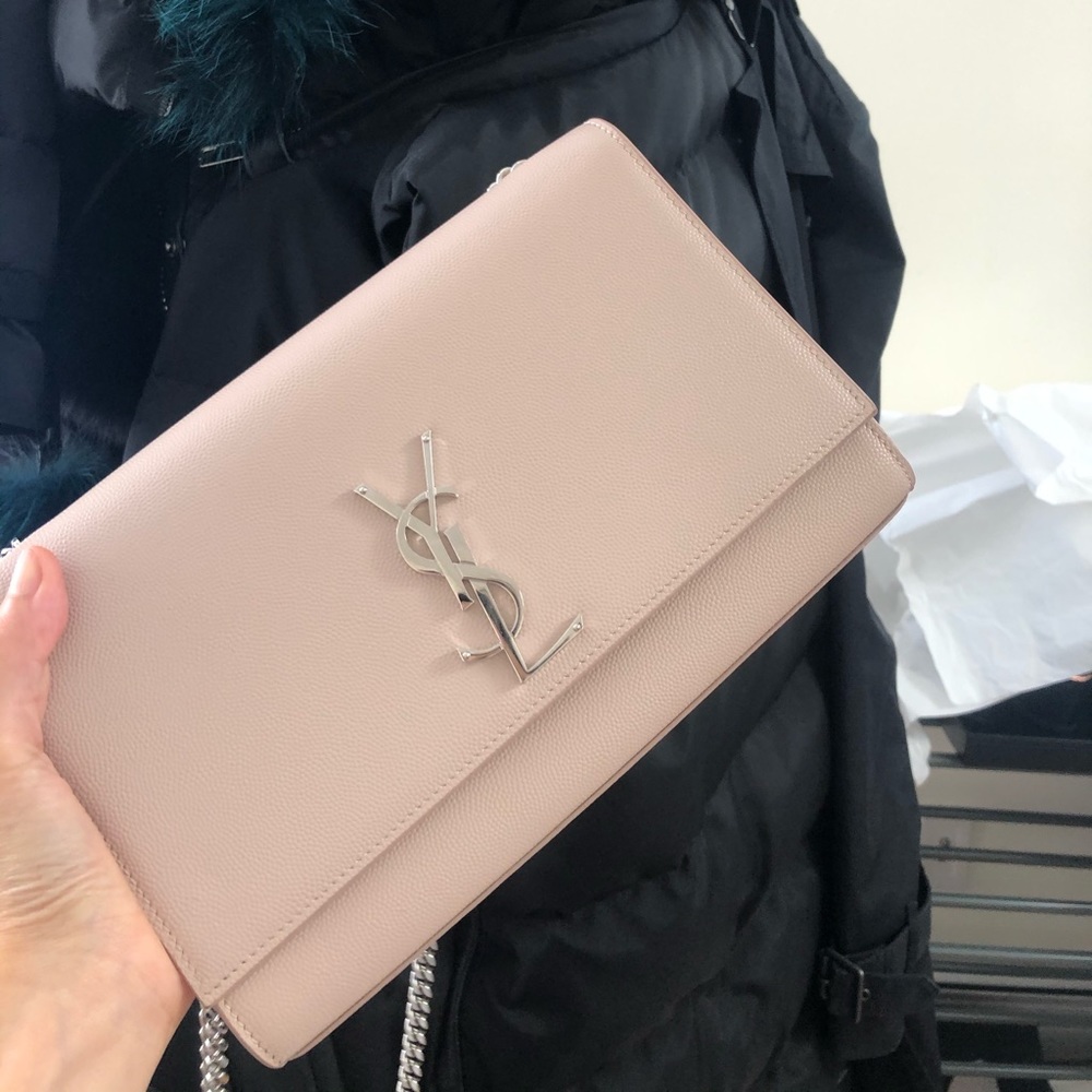 Saint Laurent medium Kate bag baby pink